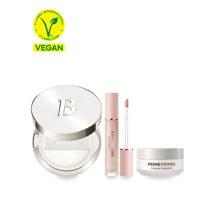 퍼펙트 커버 베이스 쿠션 3종 SET (화이트 쿠션+파워 핏 컨실러+피니쉬 파우더 5g)